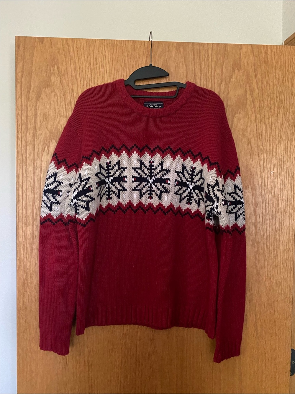 Sonoma Red Knit Crewneck Sweater